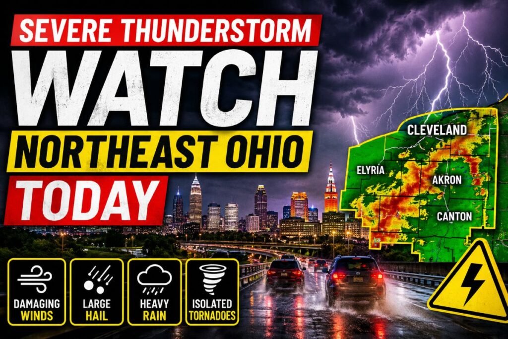 Severe Thunderstorm Watch Issued for Northeast Ohio as Damaging Winds, Hail and Heavy Rain Threaten Region Severe Thunderstorm Watch