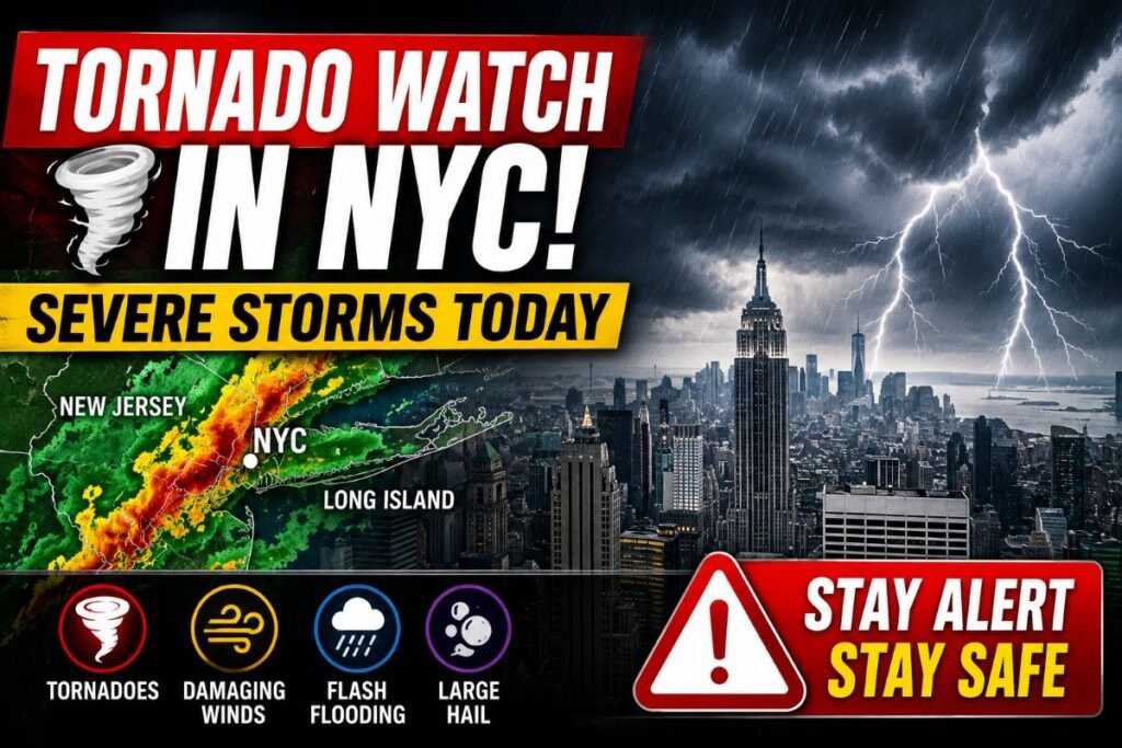 Tornado Watch Issued for NYC as Severe Storms Threaten Tri State Area Tornado Watch